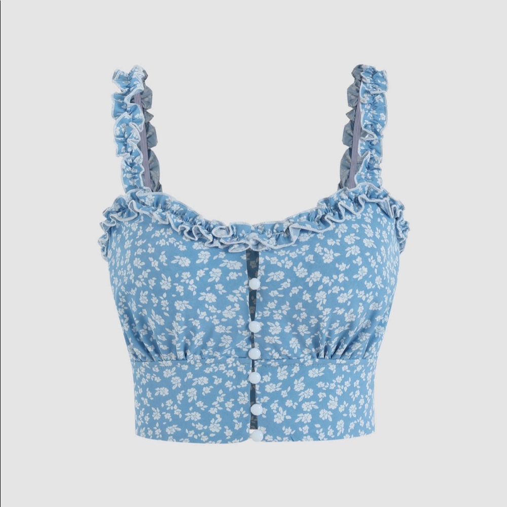 NWT Cider Floral Ruffle Tank Top